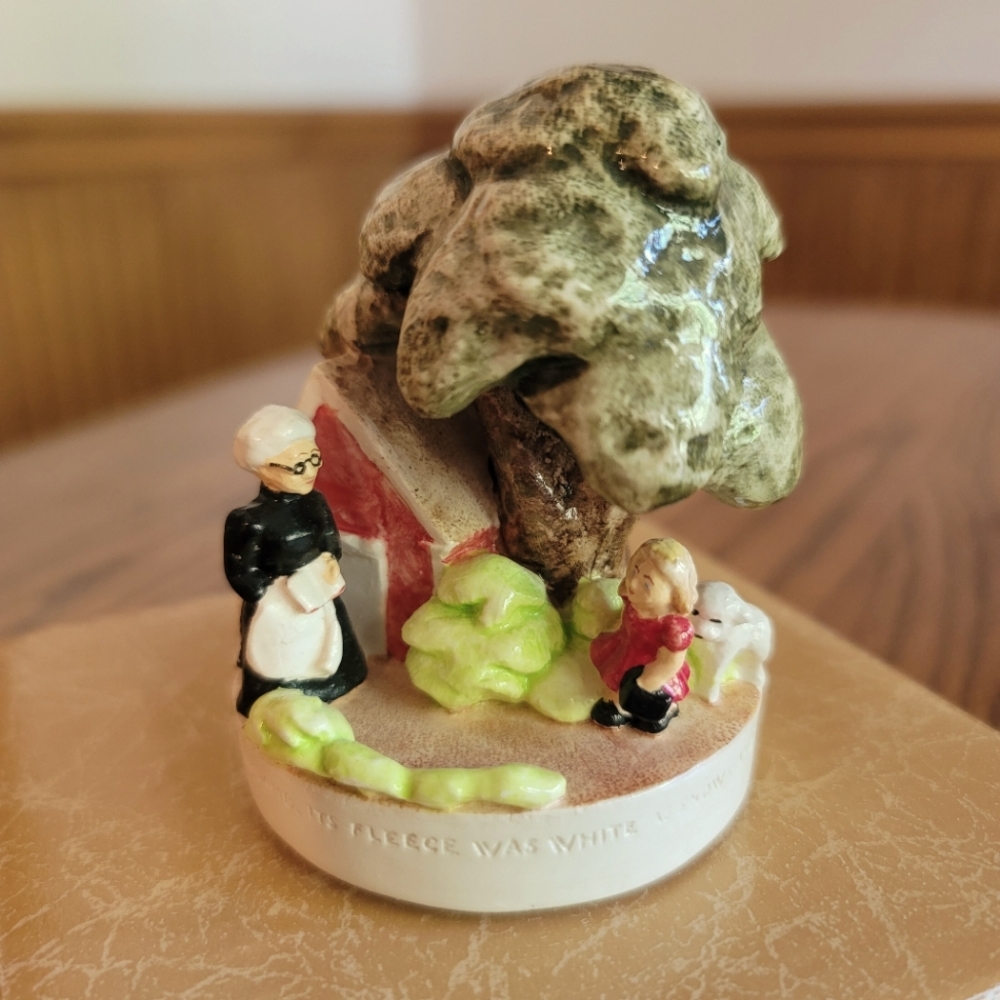 Sebastian Miniatures Pottery Piece Mary Had A Little Lamb Signed Dated